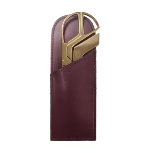 DACASSO Burgundy Bonded Leather Mini Library Set- Made in Italy - Luxury Executive Decor and Office Essential - Gold-Plated Polished Letter Opener an