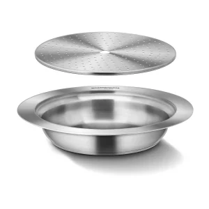 WAGENSTEIGER Stainless Steel Steam Food Warmer Pan with Perforated Tray, Food Steamer, Multipurpose Cooking Pan for Steaming, Boiling, and Warming Fo