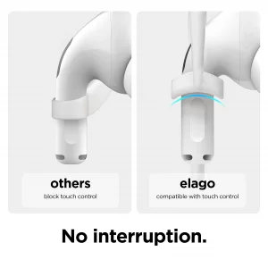 elago Ear Hooks Designed for AirPods Pro 3 & Pro 2 & Pro, 4 & 3 & 2 & 1, Earbuds Accessories, Anti-Slip, Ergonomic Design, Comfortable Fit (White) [U