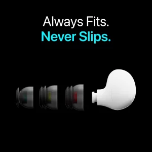 Premium Multi-Flange Eartips for Galaxy Buds2/Galaxy Buds FE (Black)  Always Fits, Never Slips
