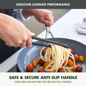 GreenPan Silicone Tong, Cooking Grilling Serving, Salad, Kitchen Utensil, Flexible Rubber Nonstick Cookware, Rigid Steel Core, Heat-Resistant, Anti-S