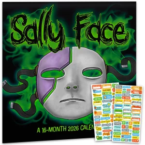 Sally Face Calendar 2026 - Deluxe 2026 Sally Face Horror Game Wall Calendar Bundle with Over 100 Reminder Stickers (Video Game Gifts, Office Supplies