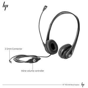 HP Wired Mic Headset w/Microphone for PC (3.5mm Stereo Connector)