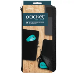 UT Wire Pocket for Laptop 2-in-1 Mouse Pad and Charger Zipper Pouch for Travel, School, Office on the Go, 1 Pack