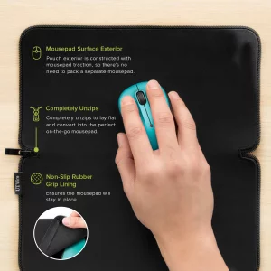 UT Wire Pocket for Laptop 2-in-1 Mouse Pad and Charger Zipper Pouch for Travel, School, Office on the Go, 1 Pack