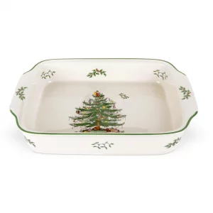 Spode Christmas Tree Rectangular Handled Dish (9
