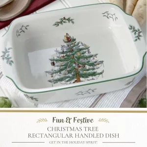 Spode Christmas Tree Rectangular Handled Dish (9