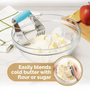 Zulay Kitchen Dough Blender - Stainless Steel Pastry Cutter, Heavy Duty Dough Cutter With Blades, Pastry Blender And Butter Cutter - Pastry Cutter Fo