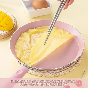 JUSTUP Nonstick Frying Pan Set?3 Piece Pots and Pans Set Nonstick?Pink Kitchen Cookware Sets with Non Stick Pan Coating,10 Inch,8 Inch and 6 Inch Non