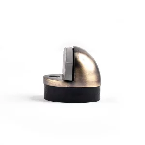 Renovators Supply Manufacturing Antique Brass Door Stoppers 1.25 in Polished Brass Floor Mount Dome Style Door Stop with Mounting Hardware