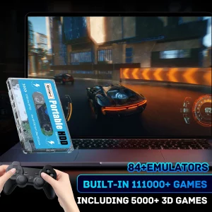 Kinhank 500G Portable External Game Hard Drive Disk, Built-in 111000+ Games, Batocera 33 Game System, for Laptop/PC/Windows/, (No Gamepad)