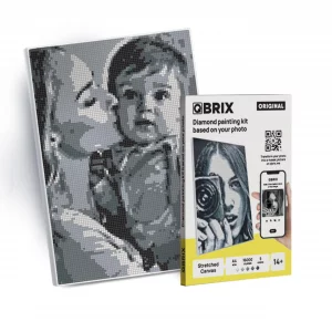 QBRIX Framed Diamond Art from Any Photo - Custom Diamond Painting Kit for Adults - Personalised Gem Art - DIY Craft Kit for Adults - Original - 8 x 1