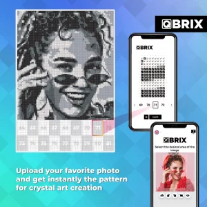 QBRIX Framed Diamond Art from Any Photo - Custom Diamond Painting Kit for Adults - Personalised Gem Art - DIY Craft Kit for Adults - Original - 8 x 1