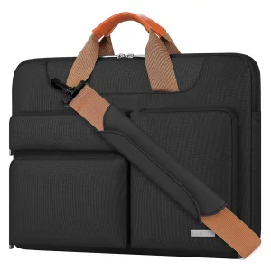 Lacdo 360 Protective Laptop Shoulder Bag, 14 inch Laptop Sleeve Bag for 14 inch New MacBook Pro M5/M4/M3/M2/M1 Chips Pro Max A3434 A3112 A3401 A3185