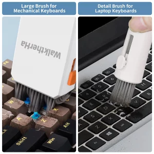 Keyboard Cleaner Laptop Cleaning Kit, All in One Keyboard Cleaning Kit with Car Screen Cleaner Spray, Retractable Detailing Brush for Phone iPhone Co
