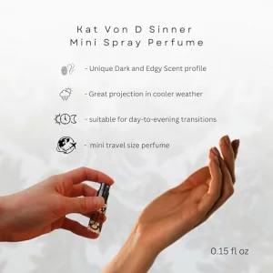 Kat Von D Sinner Perfume for Women Mini EDP Spray 0.15 Ounce