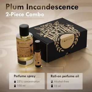 Luxodor Inspired by Lost Cherry 3.4 fl. oz (100ml), Plum Incandescence Eau de Parfum with Roll-On Oil 10 ml | Unisex Long Lasting Cherry Perfume | Fr