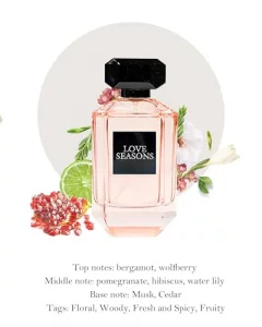 PERFUME&BEAUTY Love Seasons Eau de Parfum Spray for Women?Long Lasting Fragrance?Notes of Bergamot, Wolfberry, Pomegranate, Hibiscus, Lily, Musk, Ced