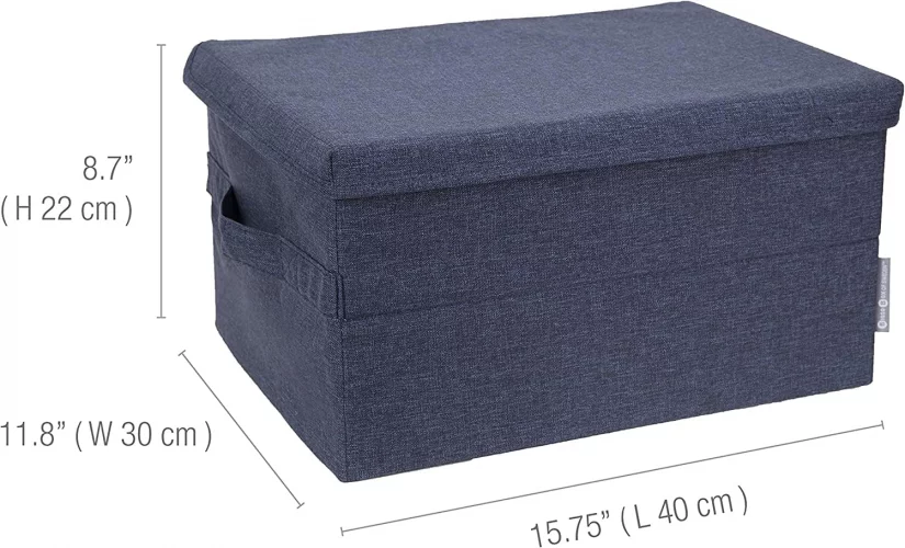 Polyester Storage Box Bigso Box of Sweden Soft Foldable Polyester Storage Box with Lid ...