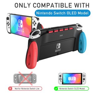 JUSPRO Grip Case Compatible with Nintendo Switch OLED, Unique Switch Accessories