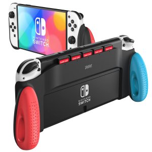 JUSPRO Grip Case Compatible with Nintendo Switch OLED, Unique Switch Accessories