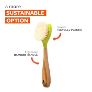 Full Circle Be Good - Bamboo Handle Dish Brush  Sustainable Kitchen Cleaning with Tough Bristles - Natural Dish Scrubber, Nonstick & Cast Iron Clean