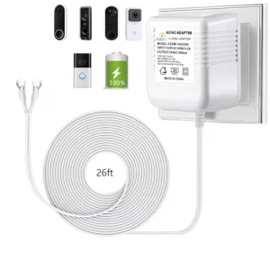 Video doorbell Special Power Transformer, 18V500MA Ring doorbell Power Adapter, Compatible with Ring, Nest, Eufy, Wyze, Arlo Wireless Video doorbell 