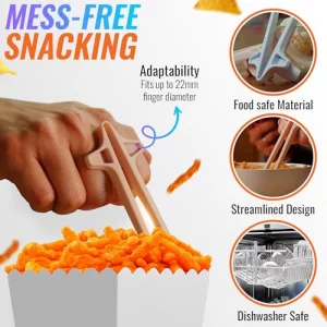 SNACTIV LITE Finger Chopsticks for Gamers 4PC Bundle - As Seen on Shark Tank! The Official Snacking Tool of the Future - Enjoy Snacks and Chips with 