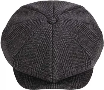 Mens Beret Men's Cotton Flat Ivy Gatsby Newsboy Driving Hat Cap Tweed Derby Hat Cabbie Hats Grey