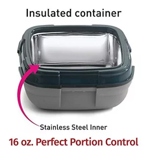 Pinnacle Insulated Leak Proof Lunch Box - Thermal Lunch Container With NEW Heat Release Valve 16 oz ~Set of 2~ Blue-Green