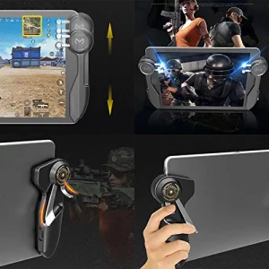 HUAYUWA 2Pcs Tablet Game Joystick Trigger Handle 6 Finger L1R1 Shooter Fire Aim Button Controller Fits for iPad Tablet PUBG Game Accessories