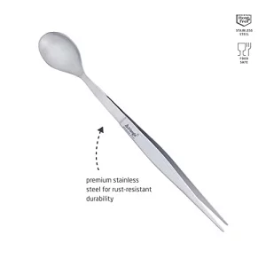 triangle FinalTouch Tasting Spoon - 5.5 in (14 cm) - Stainless Steel Spoon & Tweezers - Dishwasher Safe
