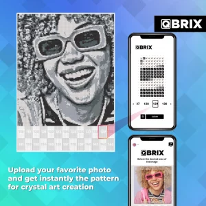 QBRIX Framed Diamond Art from Any Photo - Custom Diamond Painting Kit for Adults - Personalised Gem Art - DIY Craft Kit for Adults - Original - 12 x 
