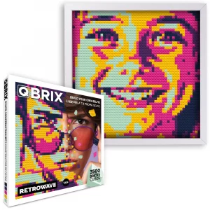 QBRIX Custom Selfie Mosaic Building Set | Art Kit for Wall Art Creation from Any Photo | Personalised Gift | Building Blocks Portrait with Frame | Pi