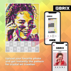 QBRIX Framed Diamond Art from Any Photo - Custom Diamond Painting Kit for Adults - Personalised Gem Art - DIY Craft Kit for Adults - Pop-Art - 8 x 12 inches