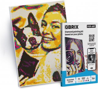 QBRIX Framed Diamond Art from Any Photo - Custom Diamond Painting Kit for Adults - Personalised Gem Art - DIY Craft Kit for Adults - Pop-Art - 8 x 12 inches