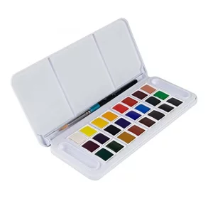 Daler Rowney Half Pan Travel Set, 25 Piece, Assorted Colors