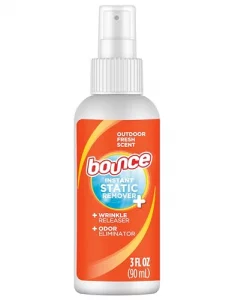 Bounce Anti Static Spray, 3 in 1 Anti Static & Instant Wrinkle Release, Odor Eliminator & Fabric Refresher, Rapid Touch Travel Spray (3 Oz, Pack of 1