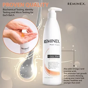 Reminex Anti Gray Hair Shampoo - Proprietary Treatment Infused with Argan Oil To Help Restore Gray And White Hair To Its Natural Color - 13.5 Oz No P
