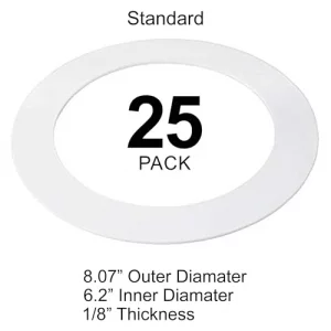 25 Pack Gloss White Goof Trim Ring for 6