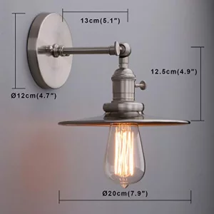 Phansthy Vintage Industrial Sconces Wall Lighting, 1-Light Wall Sconce with Switch and 7.9