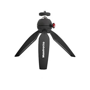 Manfrotto MTPIXIMII-B, PIXI Mini Tripod with Handgrip for Compact System Cameras, for DSLR, Mirrorless, Video, Made in Italy, Technopolymer and Alumi