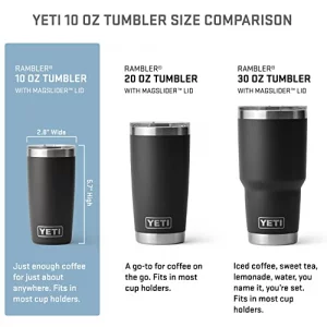 YETI Rambler 10 oz Tumbler, Stainless Steel, Vacuum Insulated with MagSlider Lid, Black
