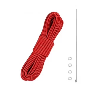 BRILLIANCE4U 3/32 Tent Pole Shock Cord 60ft, Red Elastic Bungee Cord, Replacement Shock Cord for Tent Poles, Tent Pole Repair Kit, Elastic Cord with