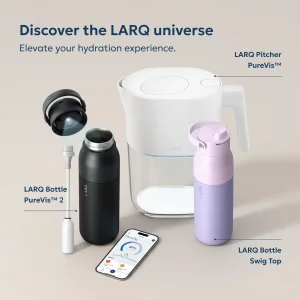 LARQ Filter Straw Kit - Reusable Water Filter for any Water Bottle, Drinking Cups or Glasses. Removes Chlorine and PFAS. Straw for up to 25gal, Suita