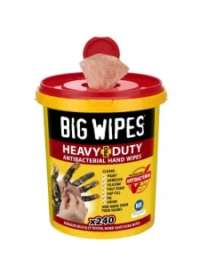 Big Wipes Heavy Duty Pro+ 240 Count Wipe Bucket, Heavy Duty Textured Scrub & Clean Wipes