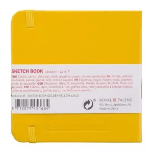 Talens T9314-114M 441793 Art Creations Sketchbook, Drawing Notebook, 4.7 x 4.7 inches (12 x 12 cm), Golden Yellow