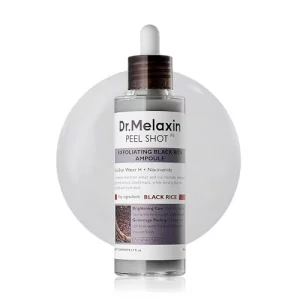 Dr.Melaxin Peel Shot Glow Black Rice Peeling Ampoule 80ml, Dead Skin Gentle Exfoliating Ampoule with Rice Water Extract, AHA BHA, Niacinamide, Daily