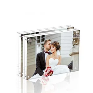 Magicool Premium Acrylic Photo Frame- Magnet Photo Frame -Double Sied Thick Desktop Frames (3.5x5 2 pack)