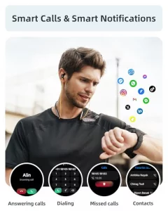 Parsonver Smart Watch for Men Women(Answer/Make Calls), 5ATM Waterproof Swimming Monitor, 44mm HD Screen Fitness Tracker 100+ Sport Modes, Heart Rate